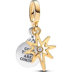 Pandora Moments Hangende bedel met poolster van lab gekweekte diamant - Zilver