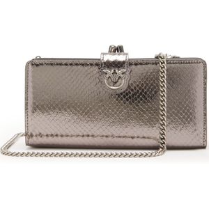 Pinko Zilvere Kalfsleren Crossbody Tas 101779-A180-K20O