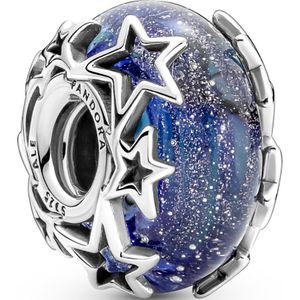 Pandora Moments Galaxy Blue & Star Murano Bedel 790015C00