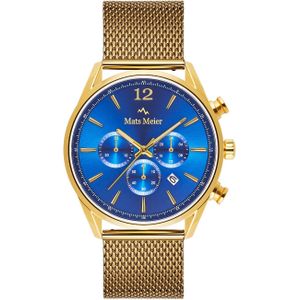 Mats Meier Grand Cornier Chrono Blauw/Goudkleurig horloge MM00118