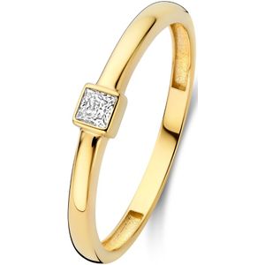 Isabel Bernard - Rivoli Jodi - Stacking Ring - 14 Karaat Goud - Met Zirkonia Steentje