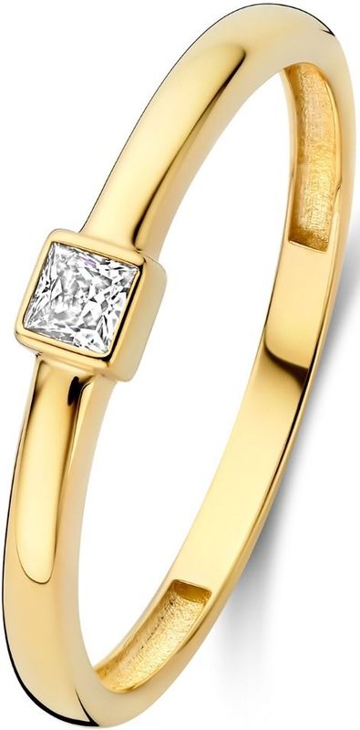 Isabel Bernard - Rivoli Jodi - Stacking Ring - 14 Karaat Goud - Met Zirkonia Steentje