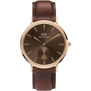 Daniel Wellington Multi-Eye - dames horloge - Roségoudkleurig met  band