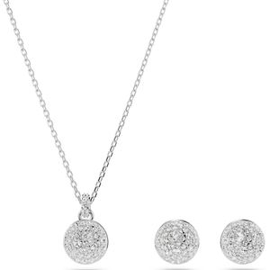 Swarovski Meteora Zilverkleurige Oorknoppen en Ketting Giftset 5683445