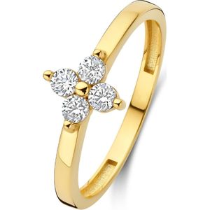 Isabel Bernard - Le Marais Audrey - 14 Karaat Gouden Ring - Geel Goud - Zirkonia Steen