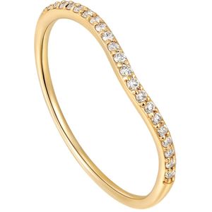 Ania Haie Magma Wave 14 karaat Gouden Ring met Diamant AH-RAU004-01YG-54
