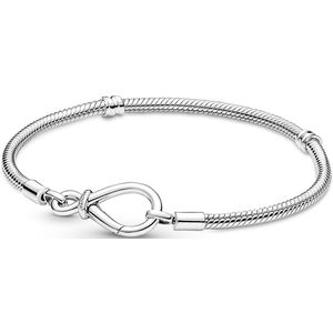 Pandora Moments 925 Sterling Zilveren Infinity Knot Snake Chain Armband 590792C00-18 (Lengte: 18.00 cm)
