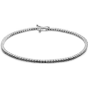 Isabel Bernard De la Paix Cecile 14 Karaat Witgouden Tennis Armband | Zwarte Diamant 1.47 ct | IBD320013