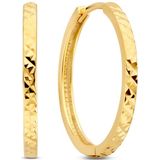 Beloro Jewels Quadrilatero d'Ora Andria 9 karat gold hoop earrings with diamond cut  BO360089