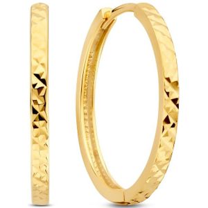 Beloro Jewels Quadrilatero d'Ora Andria 9 karat gold hoop earrings with diamond cut  BO360089