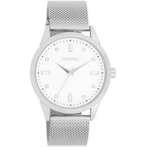 OOZOO Timepieces - dames horloge - zilverkleurig met  band