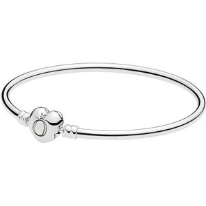 Pandora Moments Zilveren Logo Heart Clasp Armband 596268-17 (Lengte: 17.00 cm)