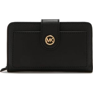 Michael Kors Charm Zwarte Leren Drukknop Portemonnee 34S4G0KF6L-001