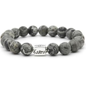 Karma 925 Sterling Zilveren Grijze Zane Silver Bead Armband 96080 (Lengte 21.00 cm)