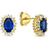 Parte Di Me Mia Colore Azure 925 Sterling Zilveren Gold Plated Oorknoppen PDM36142
