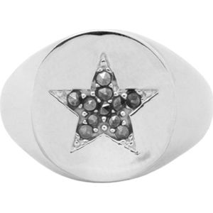 ANNA + NINA 925 Sterling Zilveren Sheriffs Star Signet Ring 18 21-2M908011S