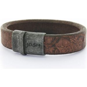 Josh Vintage Black/Brown Armband 09237-VB/BROWN-L-1 (Lengte: 21.50 cm)