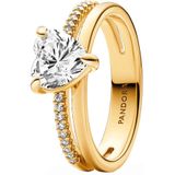 Pandora Timeless Heart Ring Met 14 Karaat Gouden Plating 163100C01-58