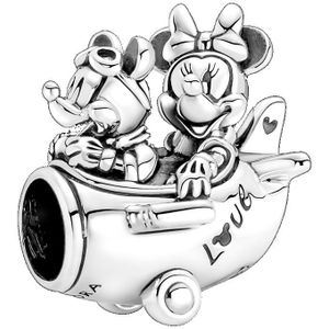 Pandora Disney 925 Sterling Zilveren Minnie and Mickey Mouse Airplane Bedel 790108C00
