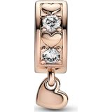 Pandora Moments Heart Bedel Met 14 Karaat Roségoud Plating 782253C01