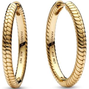 Pandora Moments Snake Chain Oorbellen 269532C00 Met 14 Karaat Gouden Plating