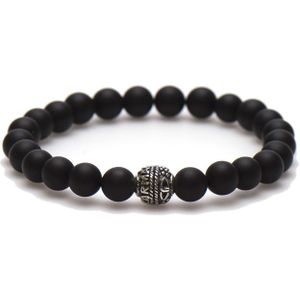 Karma Black is Black Silver Bead Armband 86662 (Lengte: 20 cm)