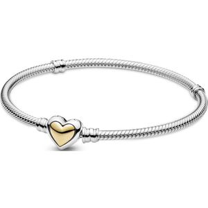 Pandora Passions 925 Sterling Zilveren Domed  Heart Armband 599380C00-17 Met 14 Karaat Gouden Plating
