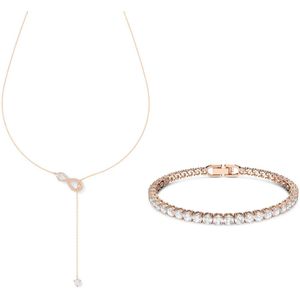 Swarovski Roségoudkleurige Armband en Ketting Giftset SWAROVSKI-GIFTSET-001