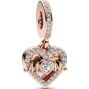 Pandora Moments Heart & Mum Bedel 789402C01 Met 14K Roségouden Plating