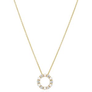 Sif Jakobs Biella Perla Silver Necklace With Gold Plating SJ-N2432-PCZ-YG