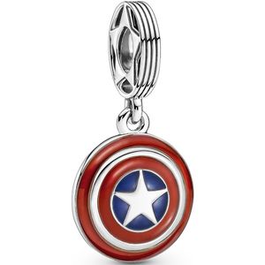 Pandora Disney 925 Sterling Zilveren Marvel Captain America""'s Shield Bedel 790780C01