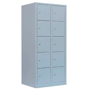 LÜLLMANN Schließfachschrank lichtgrau 523920, 10 Schließfächer 80,0 x 50,0 x 190,0 cm