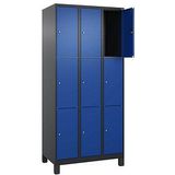 CP Schließfachschrank Classic Plus enzianblau, schwarzgrau 080010-303 S10033, 9 Schließfächer 90,0 x 50,0 x 195,0 cm