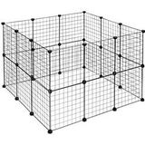 relaxdays Freilaufgehege silber 110,0 x 110,0 x 72,0 cm