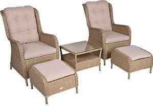 Garden Pleasure Loungegruppe VALENCIA beige, braun Kunststoff, Metall, 11-teilig