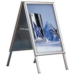 update displays Kundenstopper silber DIN A1 2 Fächer