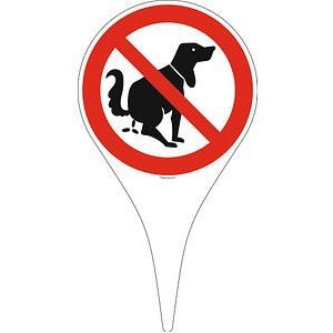 SafetyMarking® Verbotsschild "Hier kein Hundeklo" runde Form mit Spieß 18,0 x 33,5 cm