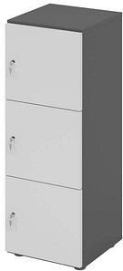 HAMMERBACHER Schließfachschrank grafit, lichtgrau V234L3/G/5/DS, 3 Schließfächer 40,0 x 42,0 x 110,0 cm