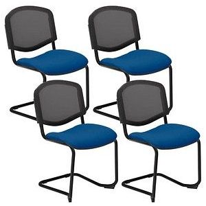 4 Nowy Styl Besucherstuhl Iso Ergo Mesh blau Stoff