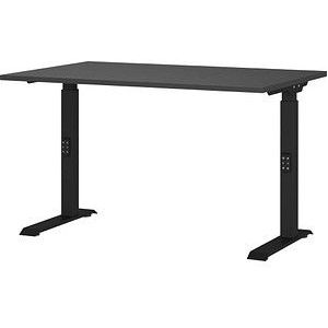 GERMANIA Bedano höhenverstellbarer Schreibtisch grafit rechteckig, C-Fuß-Gestell schwarz 120,0 x 80,0 cm