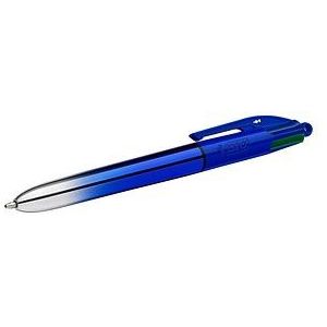 BIC 4-Farben-Kugelschreiber Smooth Gradient metallic blau, Schreibfarbe: schwarz, blau, rot, grün, 1 St.