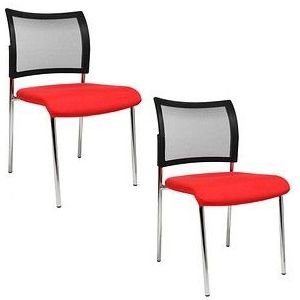 2 Topstar Besucherstühle Visit 10 Net NV290 G210 rot, schwarz Stoff