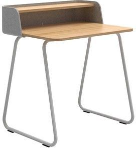 sedus secretair home Schreibtisch eiche, hellgrau rechteckig, Kufen-Gestell weiß 82,4 x 61,2 cm
