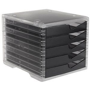 styro Schubladenbox styroswingbox light  anthrazit 275-8430.924, DIN C4 mit 5 Schubladen