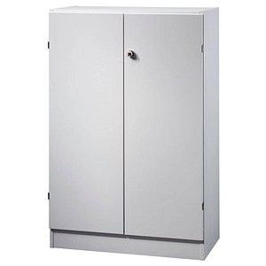 HAMMERBACHER Aktenschrank 6550, V6550/5/5/SG lichtgrau 2 Fachböden 80,0 x 42,0 x 127,0 cm