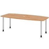HAMMERBACHER Konferenztisch KT22C asteiche Tonnenform, Rundrohr silber, 220,0 x 83,0 - 103,0 x 72,0 - 74,0 cm