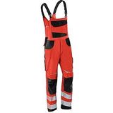 KÜBLER® unisex Warnschutz-Latzhose REFLECTIQ rot, schwarz Größe 26
