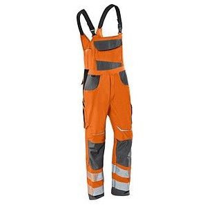 KÜBLER® unisex Warnschutz-Latzhose REFLECTIQ warnorange, anthrazit Größe 62