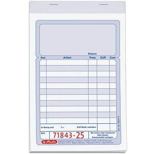 herlitz Kassenblock mit Additionsblatt, mit fortlaufenden Nummern Formularbuch 882613