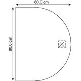HAMMERBACHER Anbautisch höhenverstellbar Akandia lichtgrau, silber halbrund 60,0 x 80,0 x 65,5 - 82,5 cm